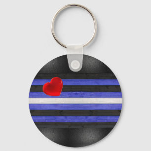 Llavero bandera de orgullo de cuero de SlipperyJoe's negro