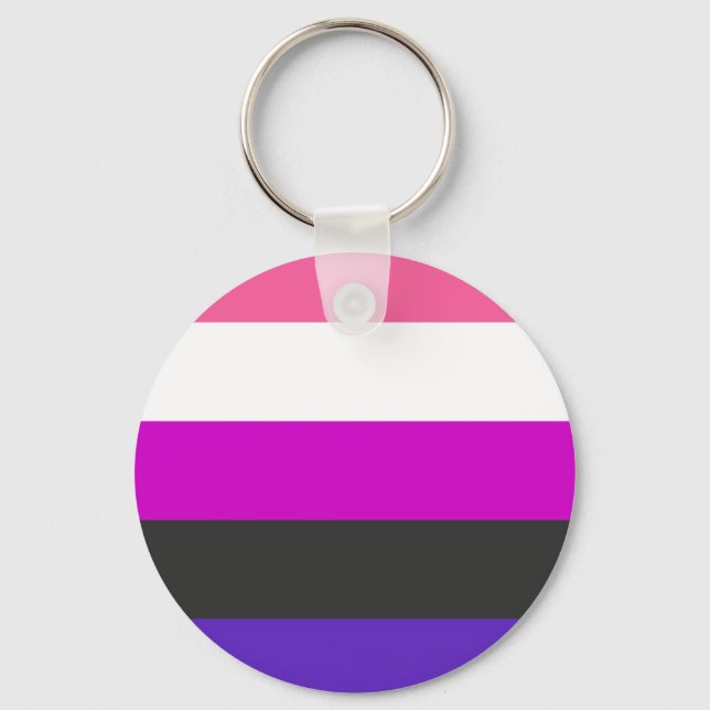 Llavero Bandera de orgullo genderfluid (Anverso)