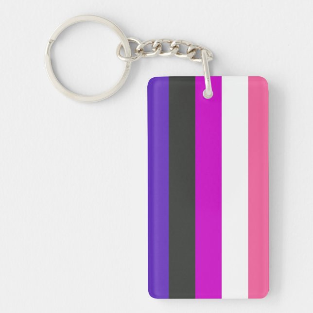 Llavero Bandera de orgullo genderfluid (Frente)