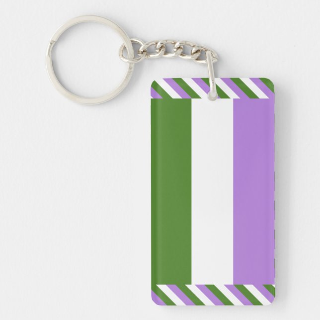 Llavero Bandera de orgullo genderqueer (Frente)