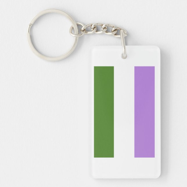 Llavero Bandera de orgullo genderqueer (Frente)