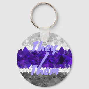 Llavero Bandera de orgullo Greygender geométrico retro boh