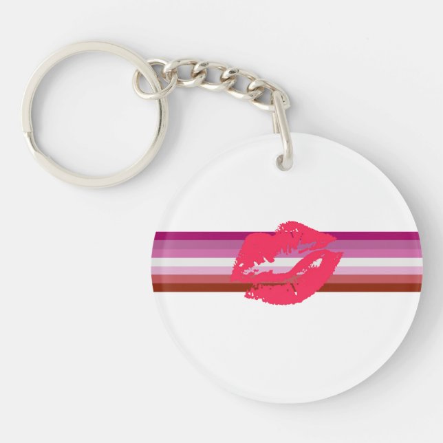 Llavero Bandera de orgullo lesbiana de labial (Frente)