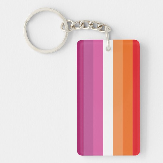 Llavero Bandera de Orgullo Lesbiano (Frente)