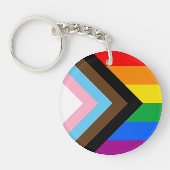 Llavero Bandera de Orgullo Progresista LGBTQ+ (Frente)