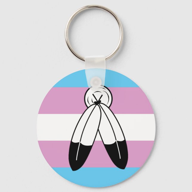 Llavero Bandera de orgullo trans de dos espíritus (Anverso)