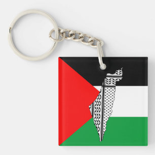 Llavero Bandera de Palestina y mapa con el modelo de Keffi