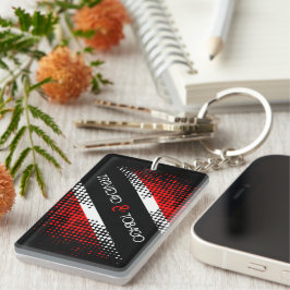 Llavero Bandera de patrón de puntos de Trinidad y Tobago