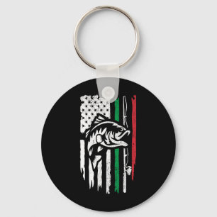Llavero Bandera de pesca italiana americana para pescador