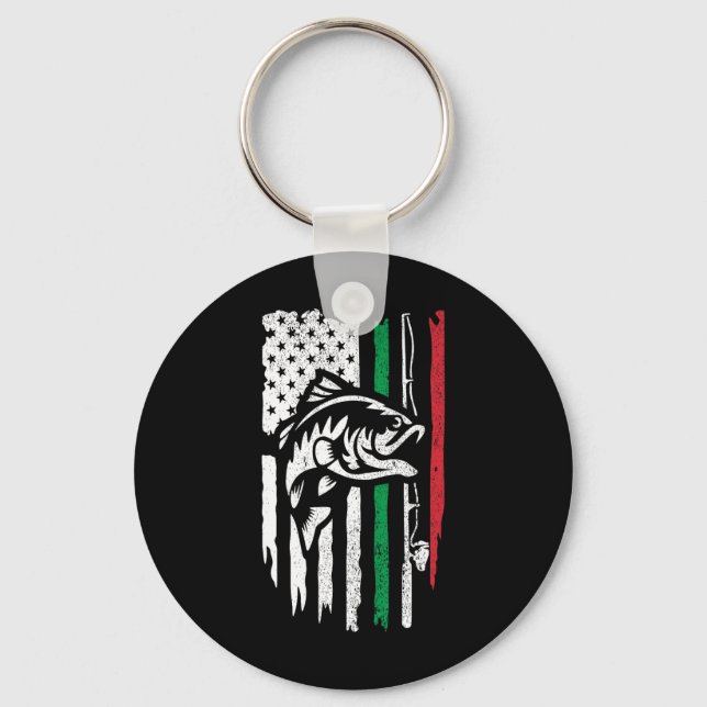 Llavero Bandera De Pesca Italiana Estadounidense B Para El (Anverso)