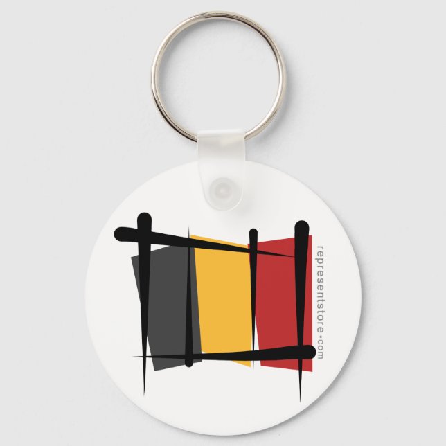 Llavero Bandera de pincel de Bélgica (Anverso)