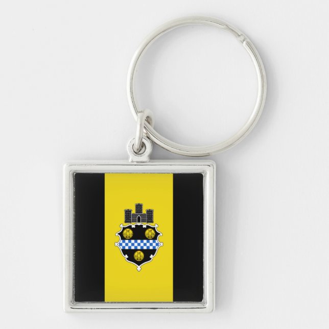 Llavero Bandera de Pittsburgh, Keychain de Pennsylvania (Frente)