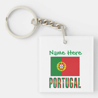 Llavero Bandera de Portugal Personalizada Heritage Cuadrad
