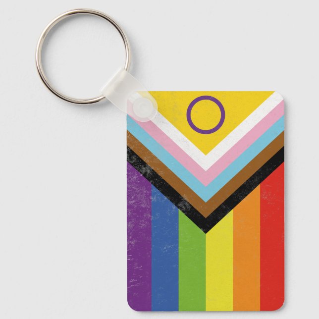 Llavero Bandera de Progreso Inclusiva Intersexual (Anverso)