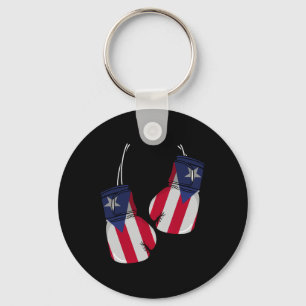 Llavero Bandera de Puerto Rico Boxeador de guantes de boxe