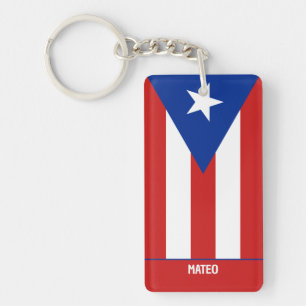 Llavero Bandera de Puerto Rico Personalizada