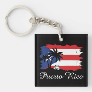 Llavero Bandera de Puerto Rico vintage Coqui Boricua