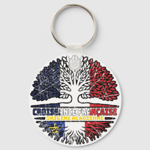 Llavero Bandera de raíces de árbol francés Acadia Acadian