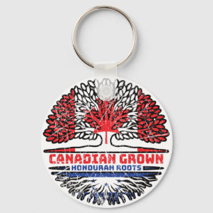 Llavero Bandera de raíces de árbol hondureño canadiense en