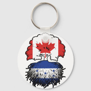 Llavero Bandera de raíces de árbol hondureño canadiense en
