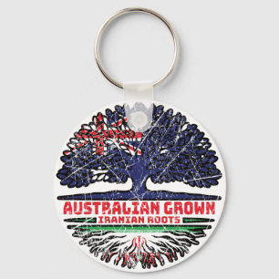Llavero Bandera de raíces de árboles australianos iraníes