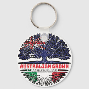 Llavero Bandera de raíces de árboles australianos italiano