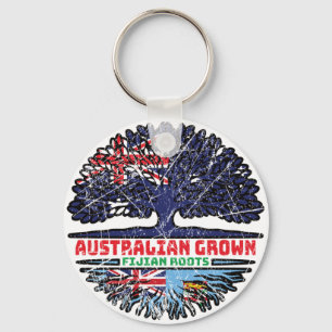 Llavero Bandera de raíces de árboles de Australia fiyiano