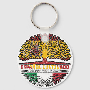 Llavero Bandera de raíces de árboles españoles de Italia