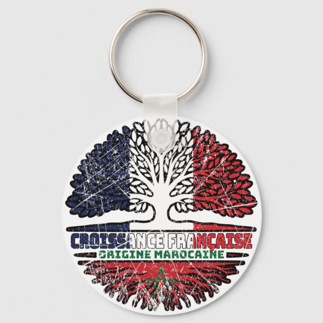 Llavero Bandera de raíces marroquíes de Francia francesa (Anverso)