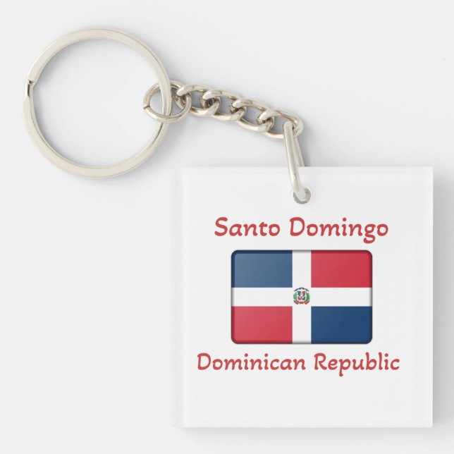 Llavero Bandera de República Dominicana Santo Domingo (Frente)