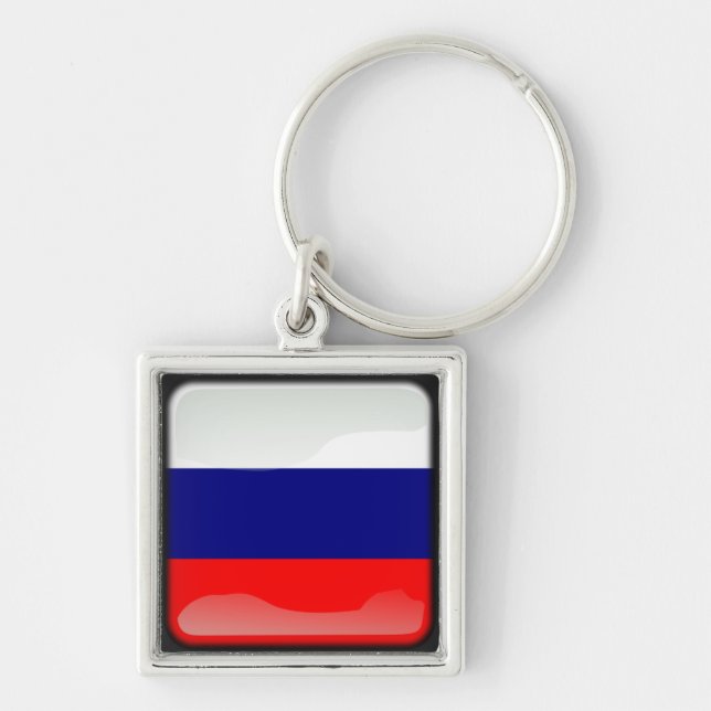 Llavero Bandera de Rusia pulida (Frente)