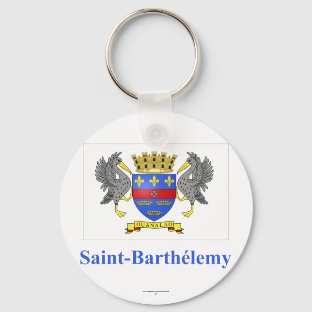 Llavero Bandera de San Bartolomé con nombre en francés (Anverso)