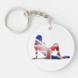 Llavero Bandera de silueta del Chica británico