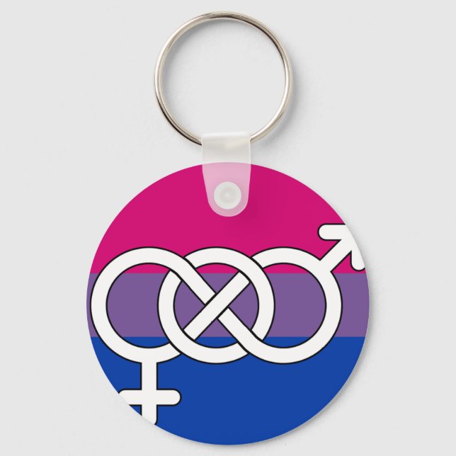 Llavero Bandera de símbolo del orgullo bisexual (Anverso)