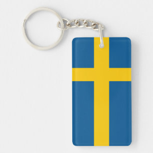 Llavero De Metal 3d Con La Bandera Sueca Nacional De Suecia 