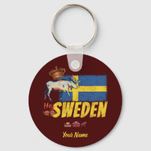 Bandera de Suecia y recuerdo del alce