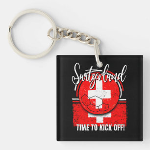 Llavero Bandera de Suiza del fútbol, fútbol suizo retro