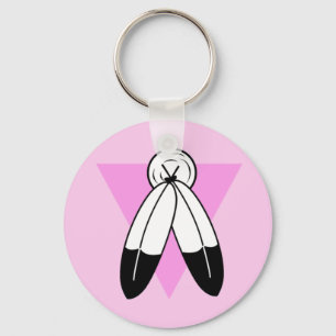 Llavero Bandera de triángulo rosa de dos espíritus