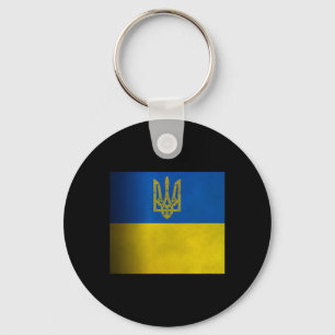 Llavero Bandera de Ucrania Azul y Amarillo con Escudo de A