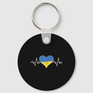 Llavero Bandera de Ucrania Corazón Vintage Latido Ucrania