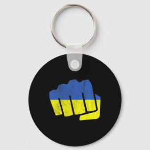 Llavero Bandera de Ucrania Puño. Mantente Fuerte Ucrania. 
