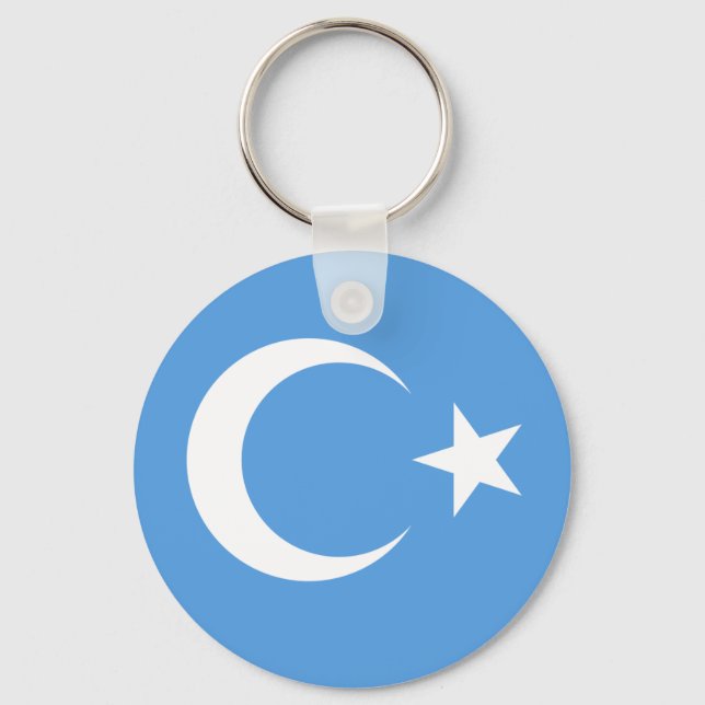 Llavero Bandera de Uyghur/ Turkestán Oriental (Anverso)