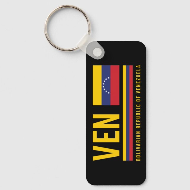 Llavero Bandera de Venezuela y diseño de código ISO Alpha  (Anverso)