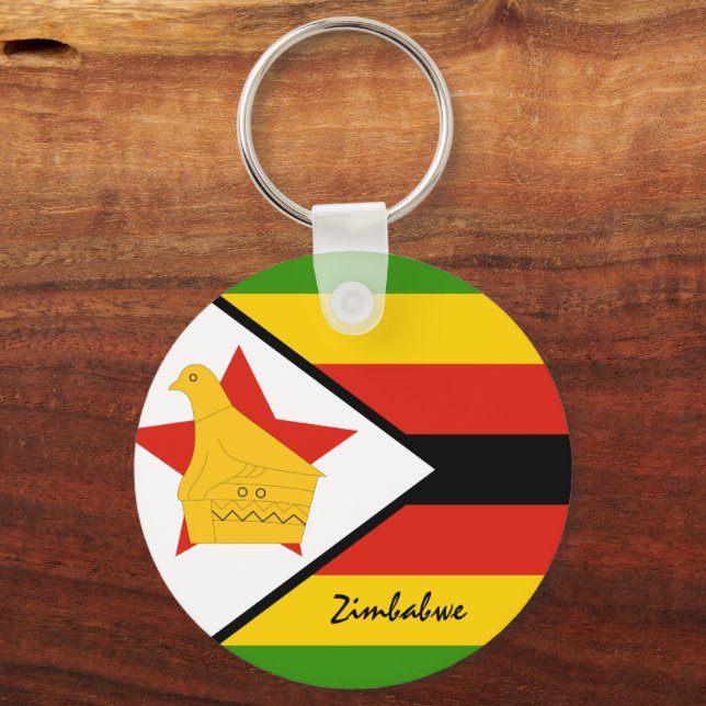 Llavero Bandera de Zimbabue y fiesta de Zimbabue, patriota (Anverso)