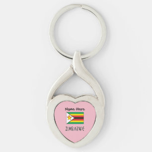 Llavero Bandera de Zimbabue Zimbabue Nombre Personalizado