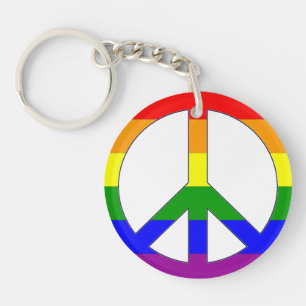 Llavero Bandera del arcoíris de orgullo signo de paz