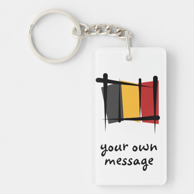 Llavero Bandera del cepillo de Bélgica (Frente)