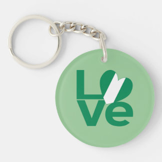 Llavero Bandera del corazón de AMOR verde nigeriano