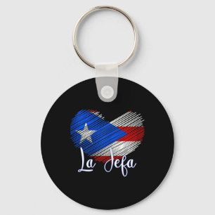 Llavero Bandera del Corazón de Boricua Jefa Puerto Rico