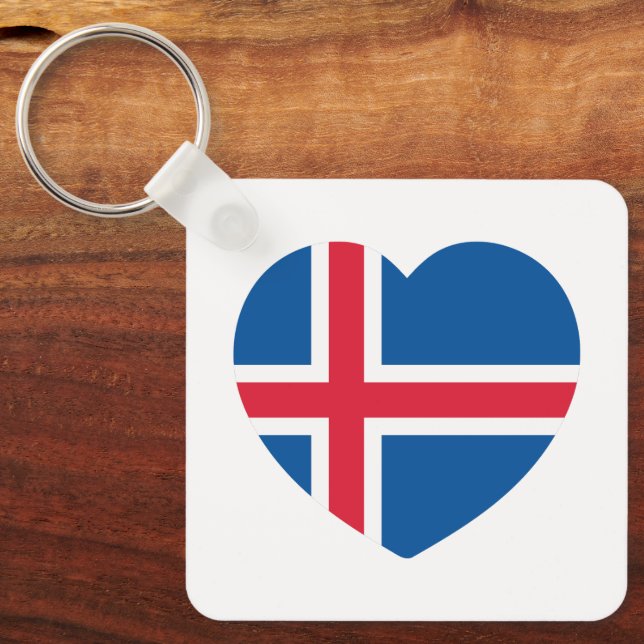 Llavero Bandera del Corazón de Islandia (Anverso)